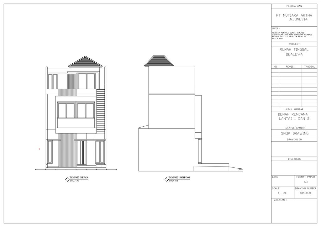 foto tampak rumah tipe DEALOVA perumahan MUTIARA GARDEN