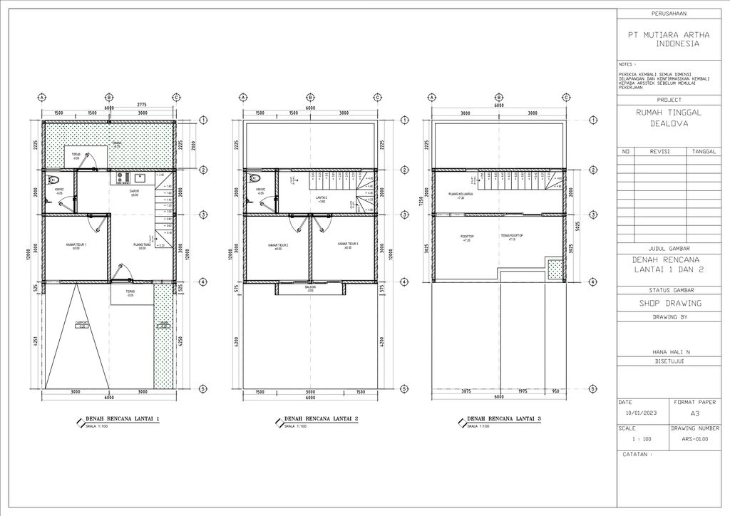 foto denah rumah tipe DEALOVA perumahan MUTIARA GARDEN