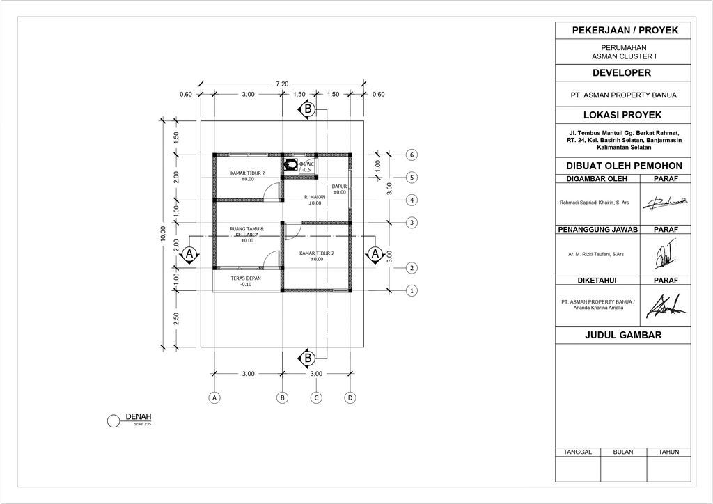 foto denah rumah tipe 36/102 perumahan ASMAN CLUSTER 2