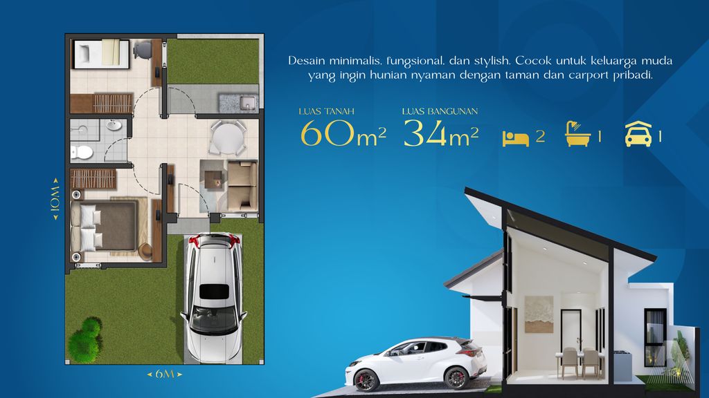 foto denah rumah tipe BIMA perumahan ANANDAYA