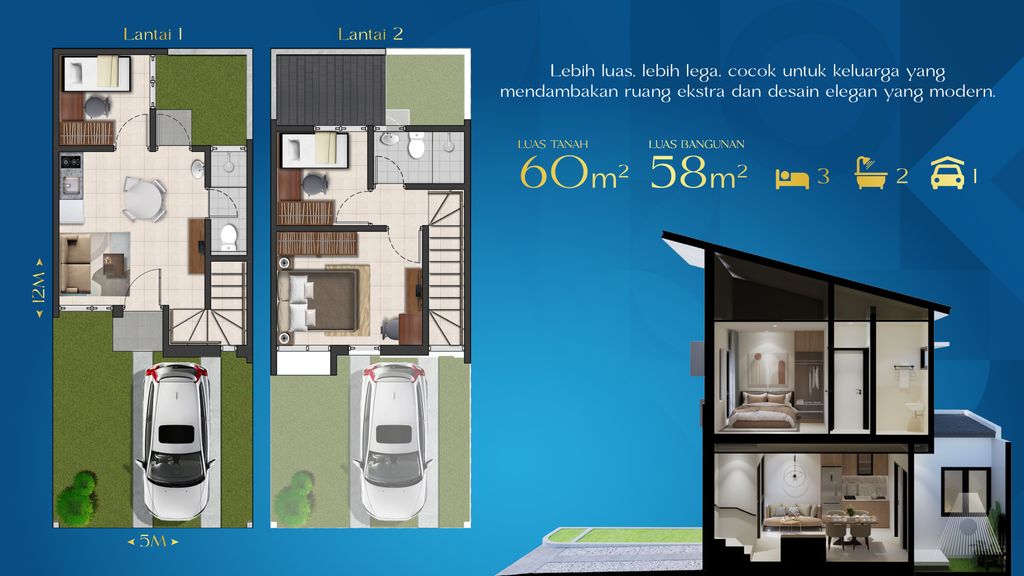 foto denah rumah tipe DEVARA perumahan ANANDAYA