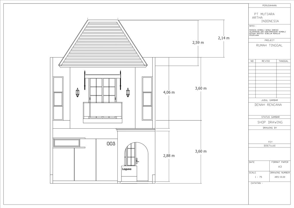 foto tampak rumah tipe LAGUNA perumahan MUTIARA GARDEN