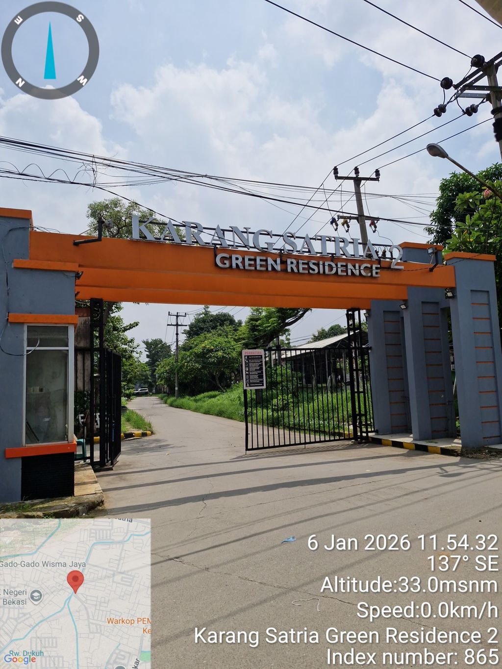 foto gerbang perumahan KARANG SATRIA GREEN RESIDENCE 2