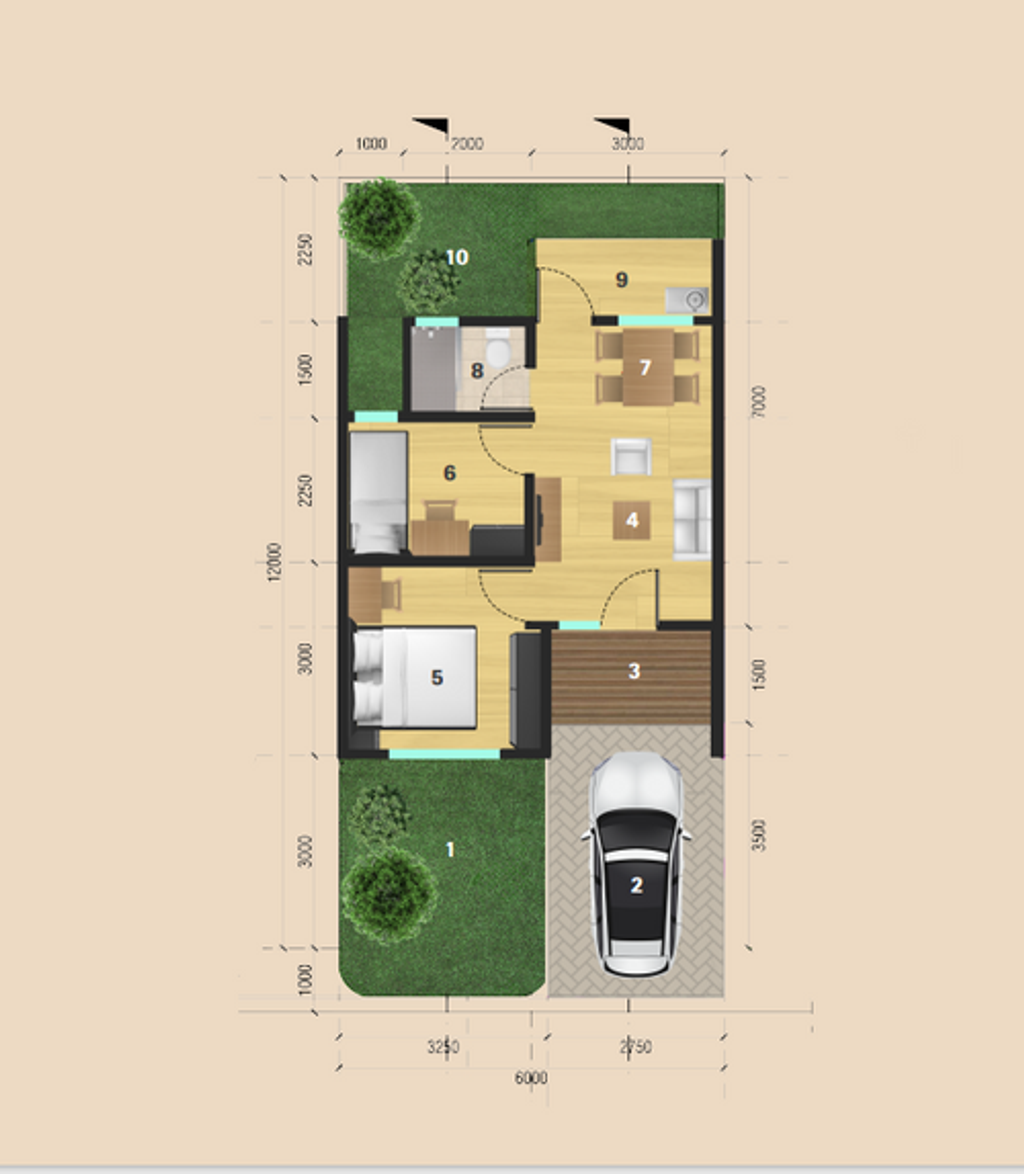 foto denah rumah tipe 43 (MV-II-11) perumahan ISTANA REGENCY JATINANGOR