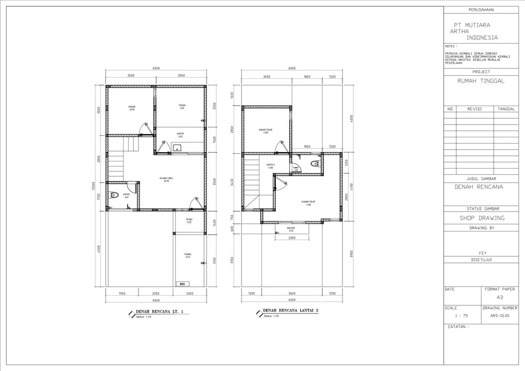 foto denah rumah tipe LAGUNA perumahan MUTIARA GARDEN