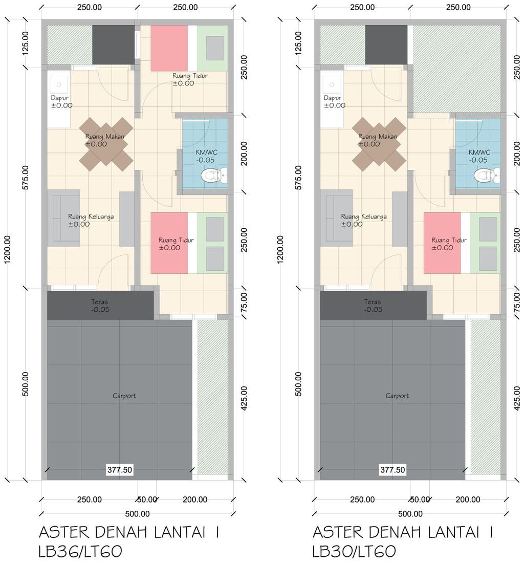 foto denah rumah tipe ASTER 30/60 perumahan BUKIT INDAH PERMAI CLUSTER ASTER
