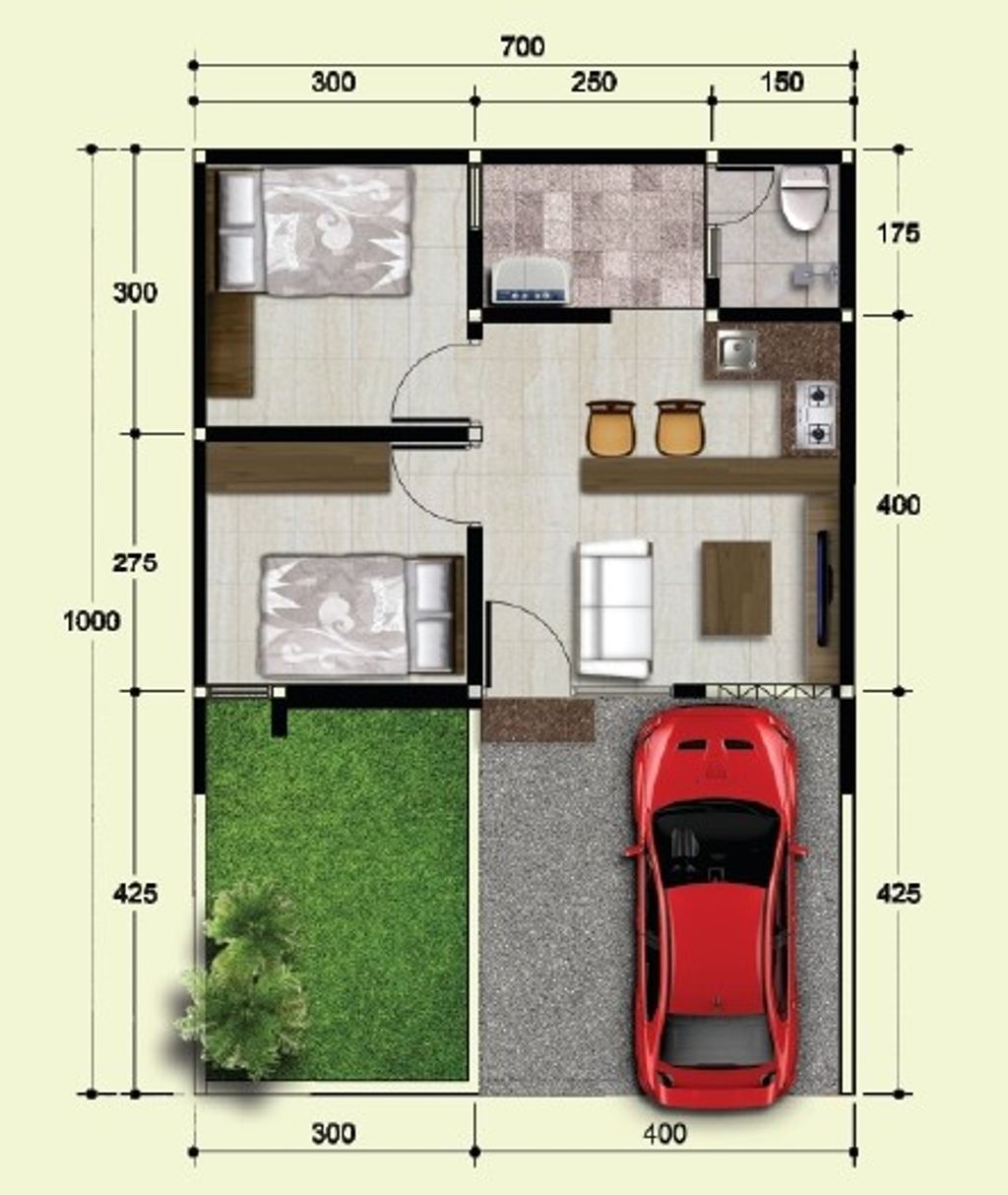 foto denah rumah tipe T.40 perumahan Graha Pesona