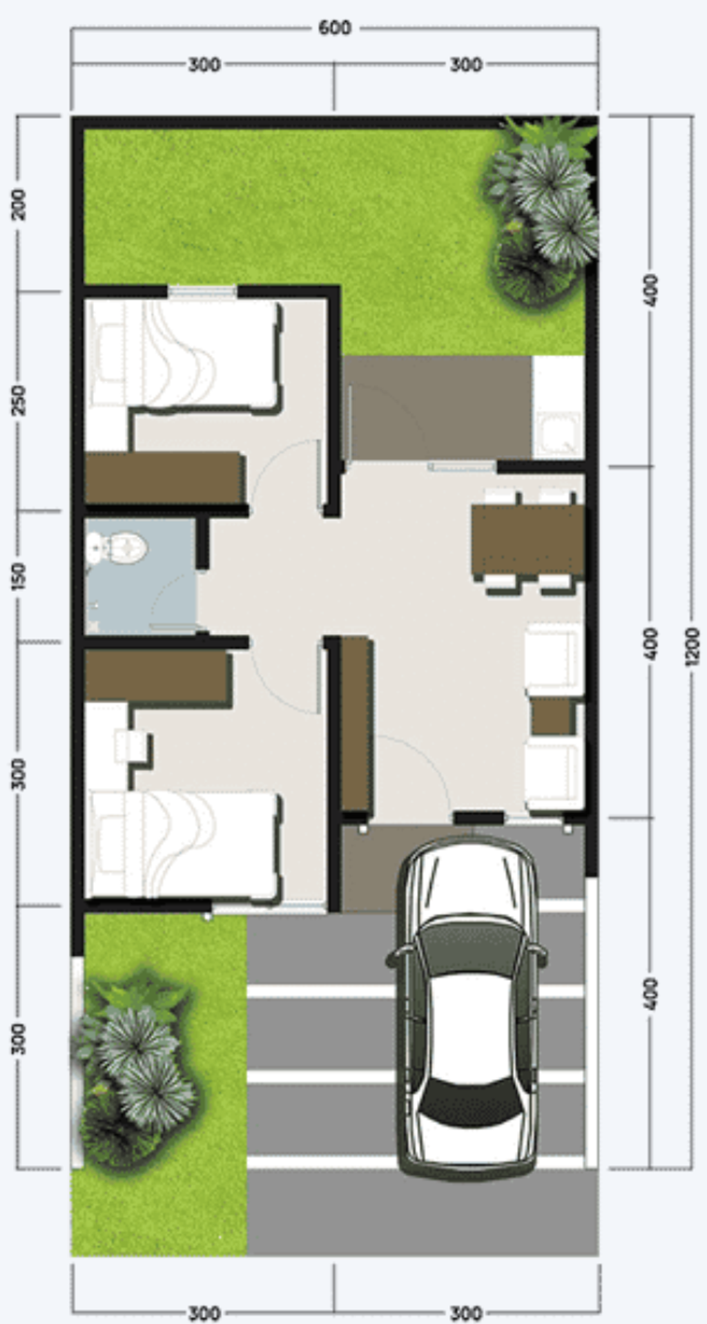 foto denah rumah tipe 39/72 Akasia perumahan AMARA VILLAGE