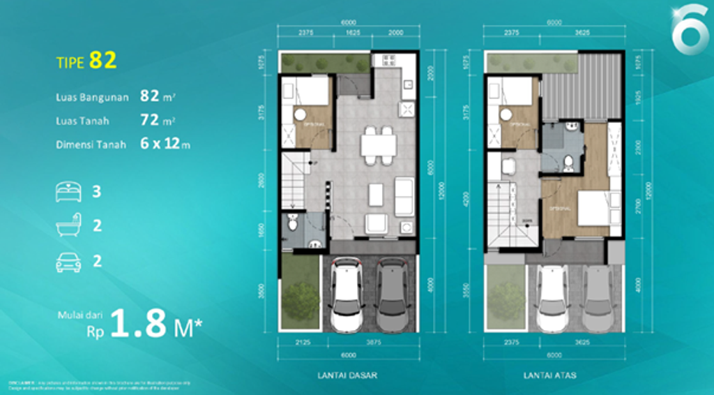 foto denah rumah tipe T6 82 perumahan EXCELIA
