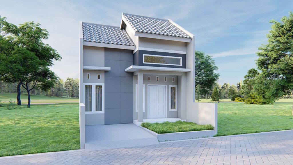 foto tampak rumah tipe 30 perumahan TUNAS HARMONI RESIDENCE