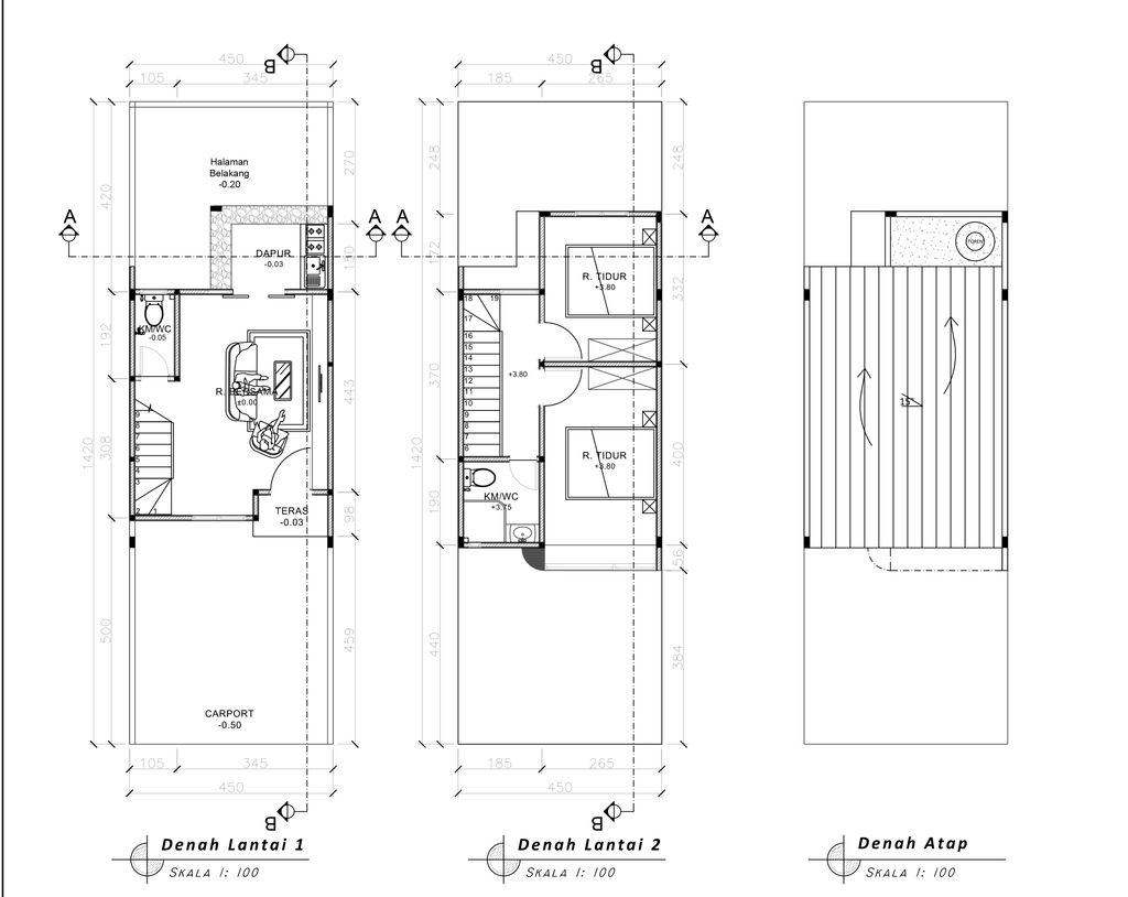foto denah rumah tipe 54 Compact Minimalis (2 KT) (603) perumahan Cluster Everton