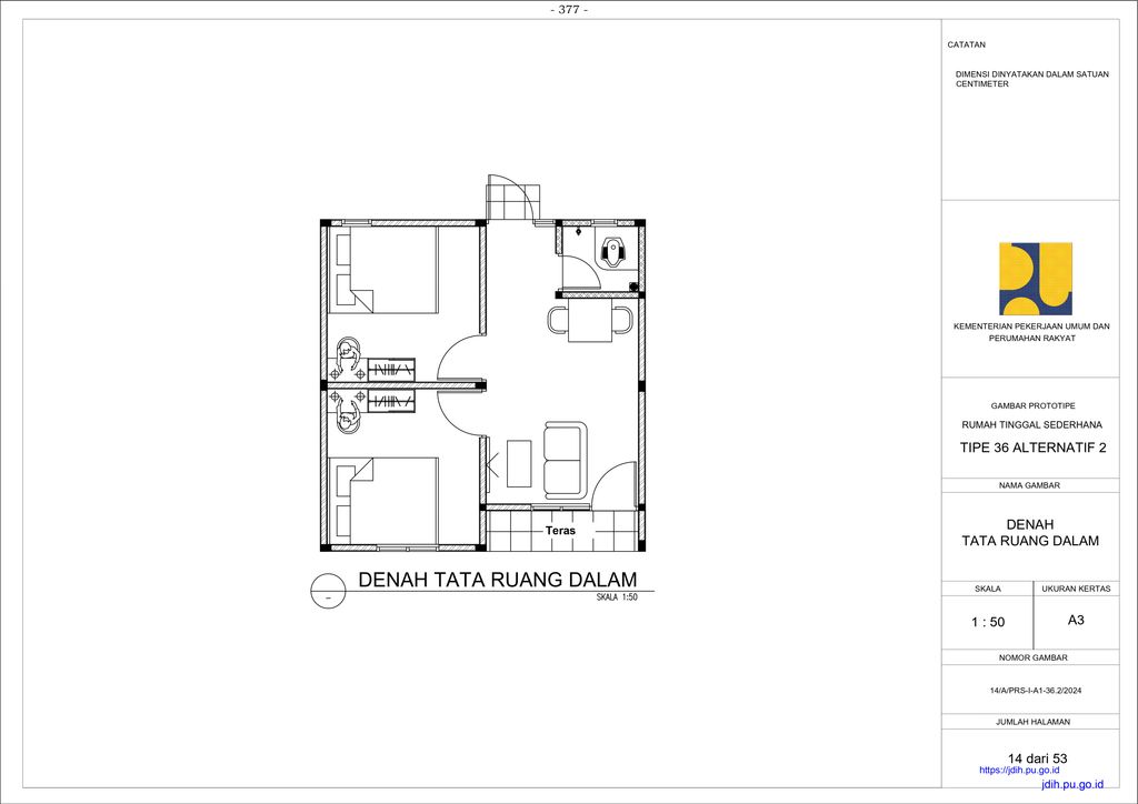 foto denah rumah tipe 36/72 perumahan Bukit Rangkas Indah Tahap 1