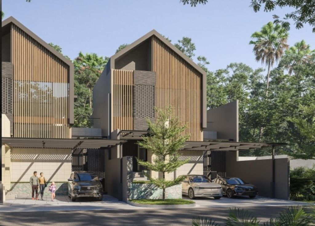 foto tampak rumah tipe Ixora Valley 179/200 perumahan The Araya