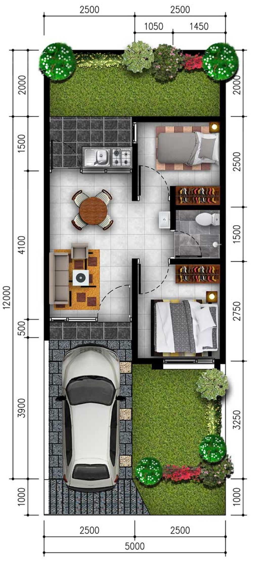 foto denah rumah tipe AURUM PLUS perumahan GOLDEN KENCANA