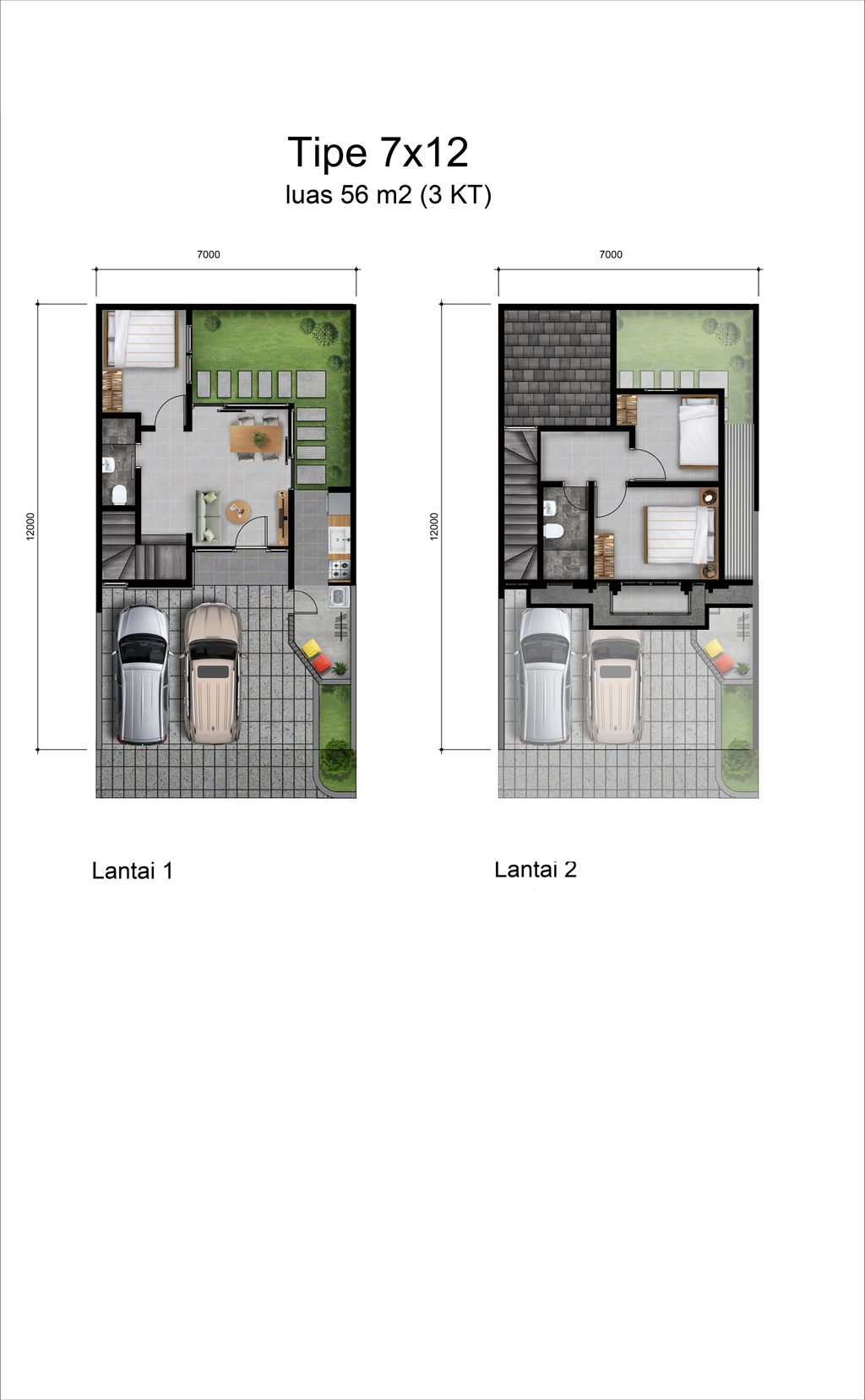 foto denah rumah tipe Myzora 56 Hook perumahan METLAND CIKARANG