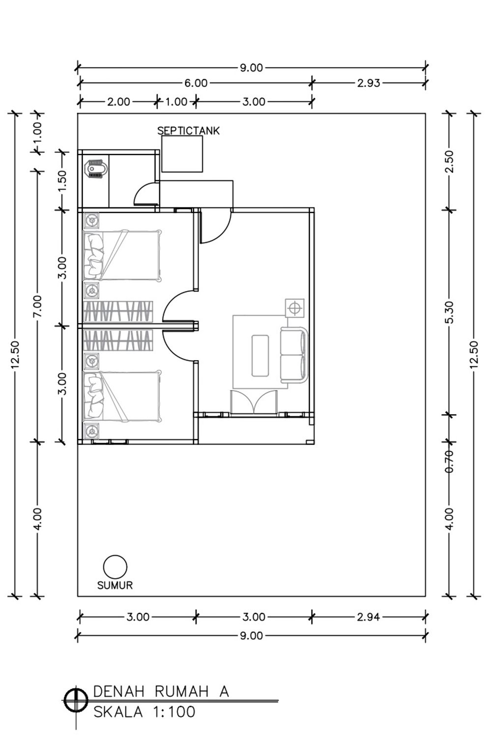 foto denah rumah tipe 36 perumahan Villa Gajah Mas 3
