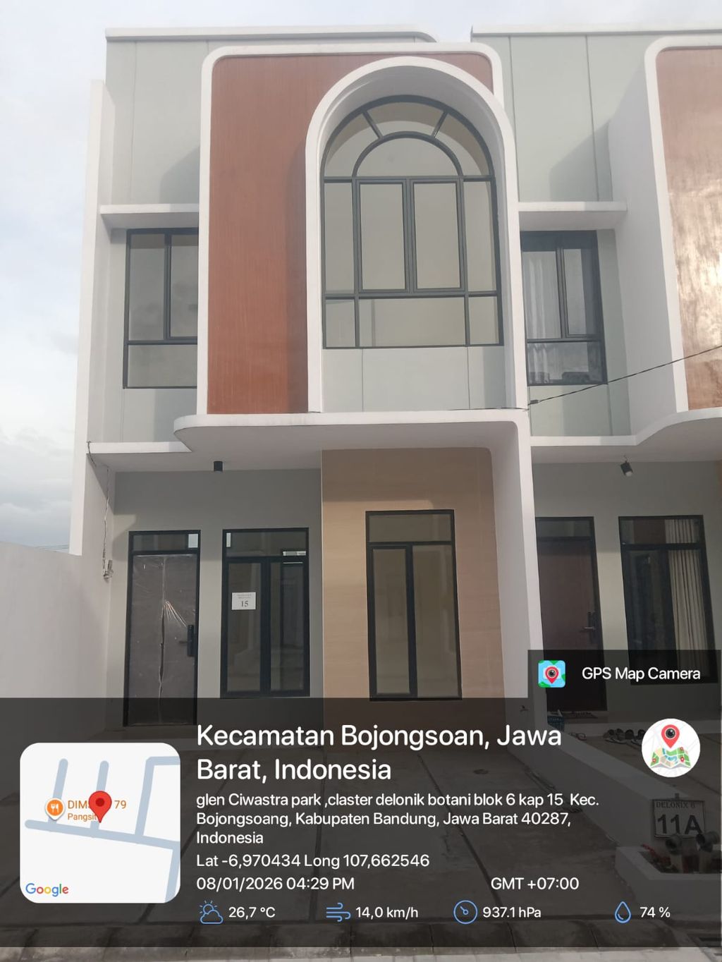 foto tampak rumah tipe 43 Compact 3 Kamar HC (485) perumahan G-Land Ciwastra Park 2