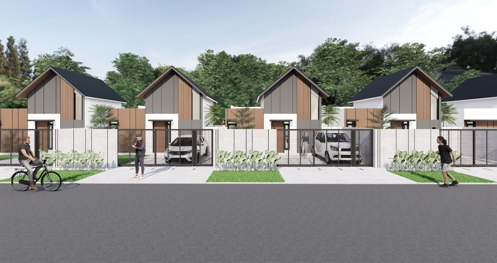 foto tampak rumah tipe 36/120 Tropical Modern perumahan Perumnas Pondok Indah Cianjur