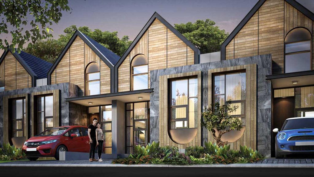 foto tampak rumah tipe AURUM PLUS perumahan GOLDEN KENCANA