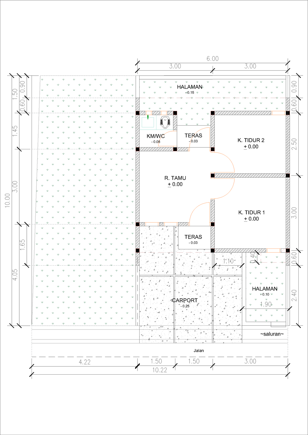 foto denah rumah tipe F19-12A (Fr-2026) perumahan Kepuren Residence (Kepuren)
