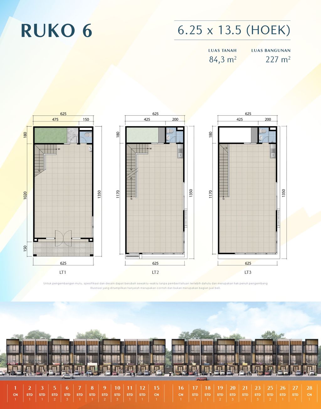 foto denah rumah tipe Ruko 6,25x13,5 perumahan RUKO CITYHUB