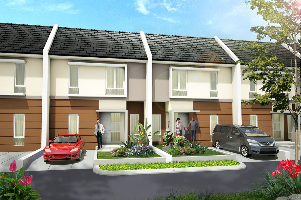 foto tampak rumah tipe Gardenia Hoek 69/102 perumahan GRAND CILAMAYA RESIDENCE