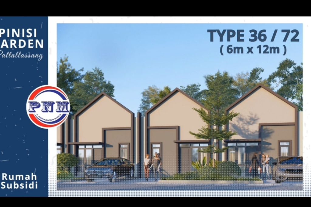 foto tampak rumah tipe 36/72 perumahan Perumahan Pinisi Garden Pattallassang