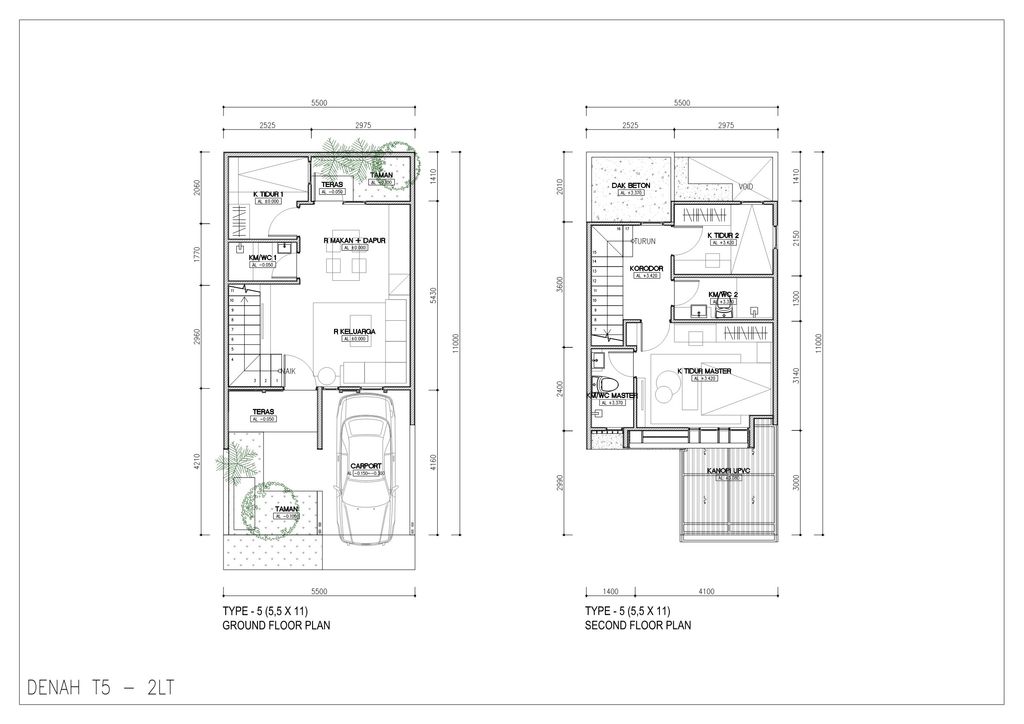 foto denah rumah tipe T5 C S perumahan PACIFIC GARDEN PURI