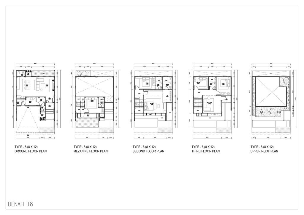 foto denah rumah tipe T8 H perumahan PACIFIC GARDEN PURI