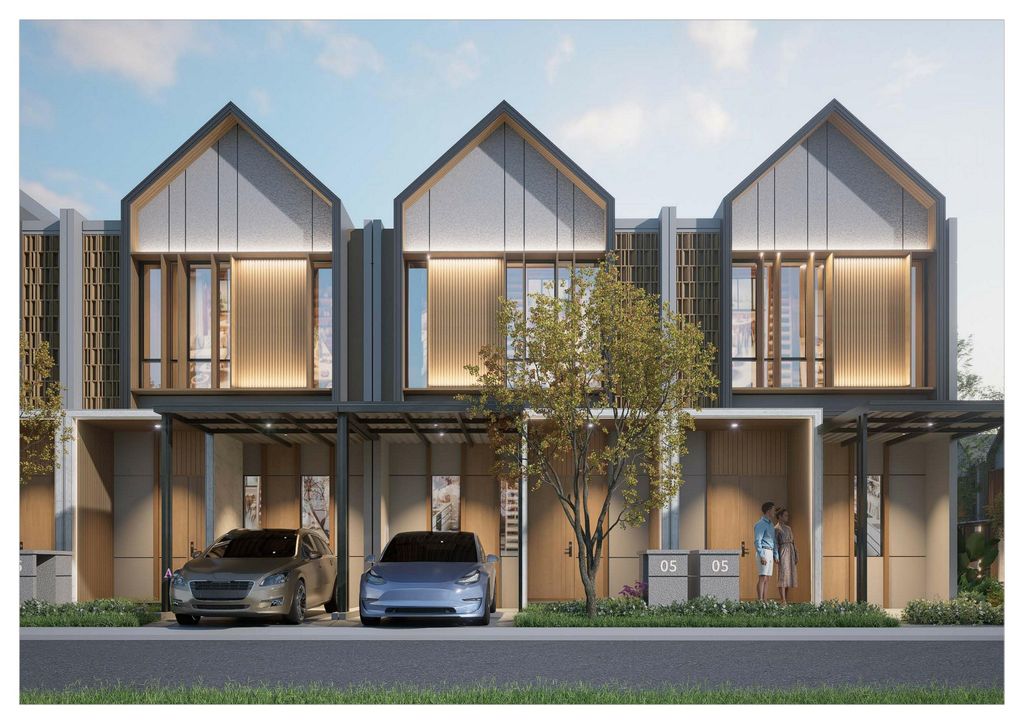 foto tampak rumah tipe T5 C H perumahan PACIFIC GARDEN PURI