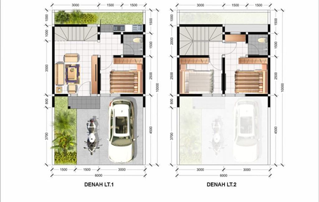 foto denah rumah tipe T54/60 perumahan PERMATA GUNUNG ANYAR