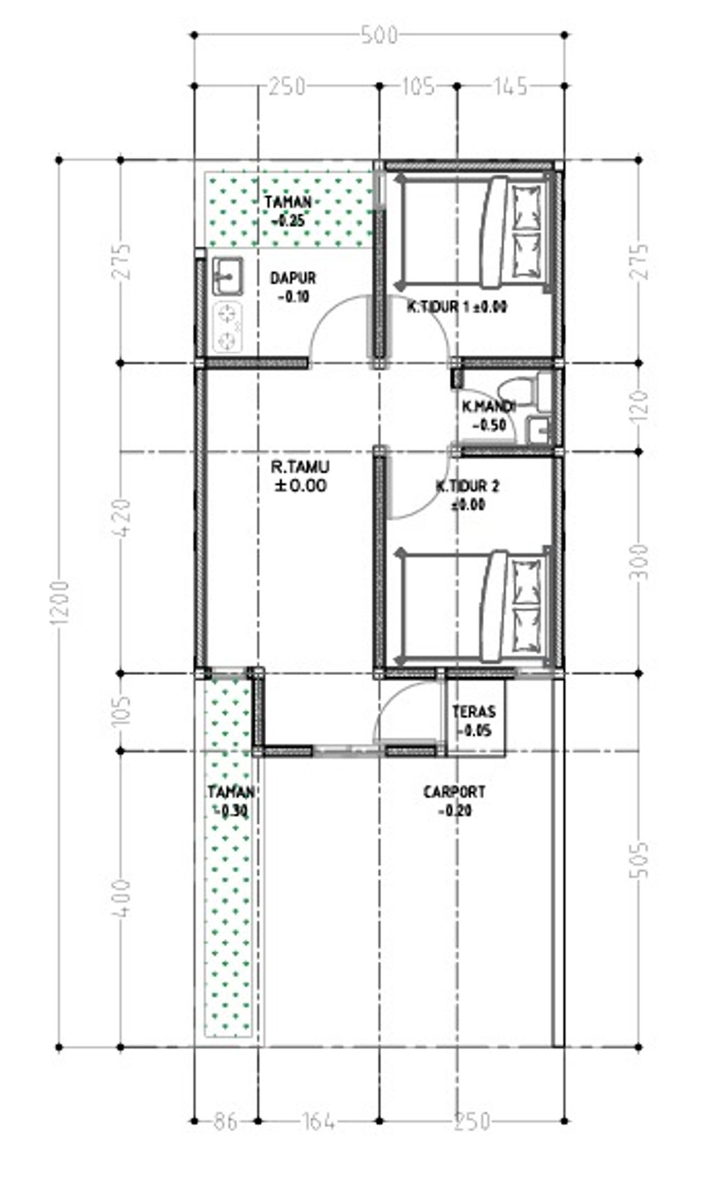foto denah rumah tipe 36 perumahan CITRA BONTOMARANNU