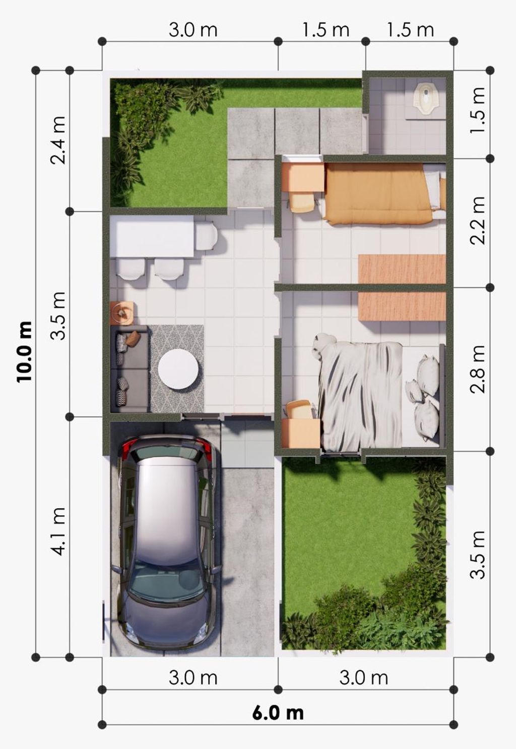 foto denah rumah tipe 30/60 (subsidi) perumahan NAVA JEEVAN RESIDENCE