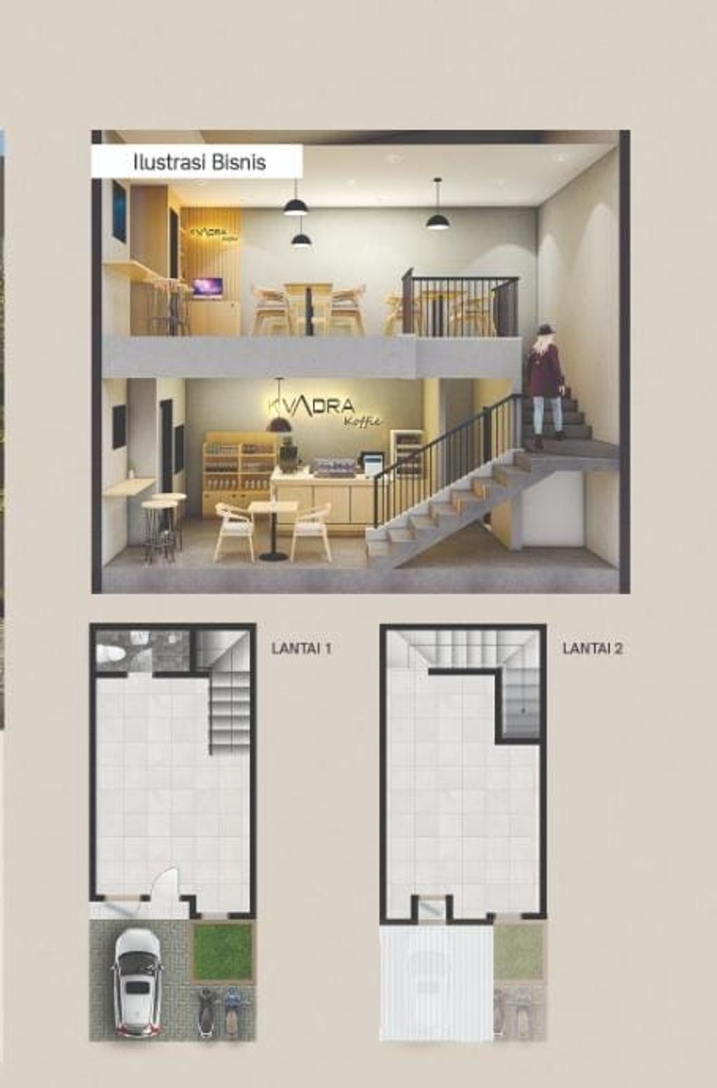 foto denah rumah tipe KVADRA 35/39 perumahan The Araya