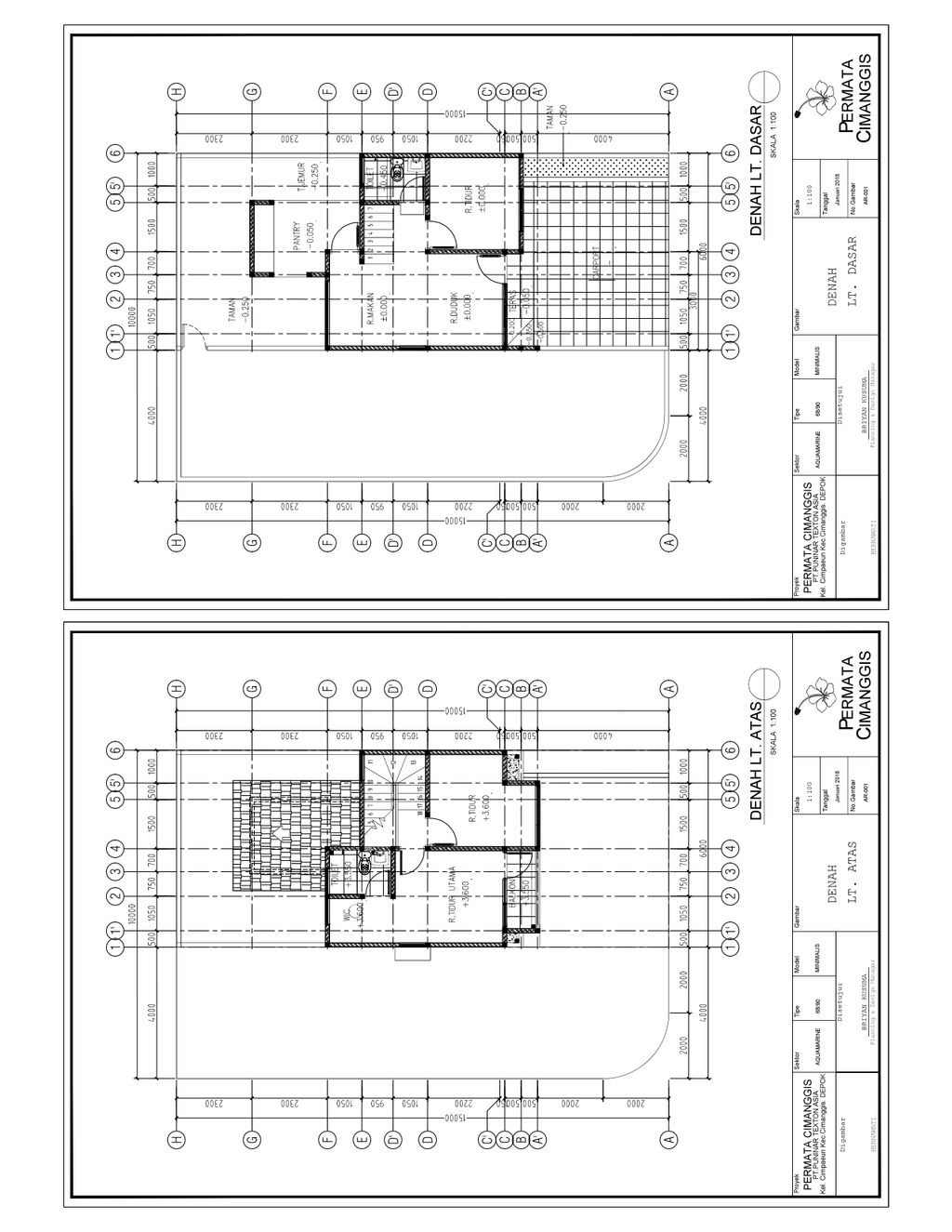 foto denah rumah tipe AQUAMARINE - 68/149 perumahan PERUMAHAN PERMATA CIMANGGIS THP 3