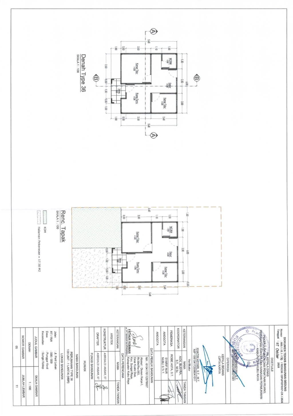 foto denah rumah tipe 36 perumahan purnama raya 5
