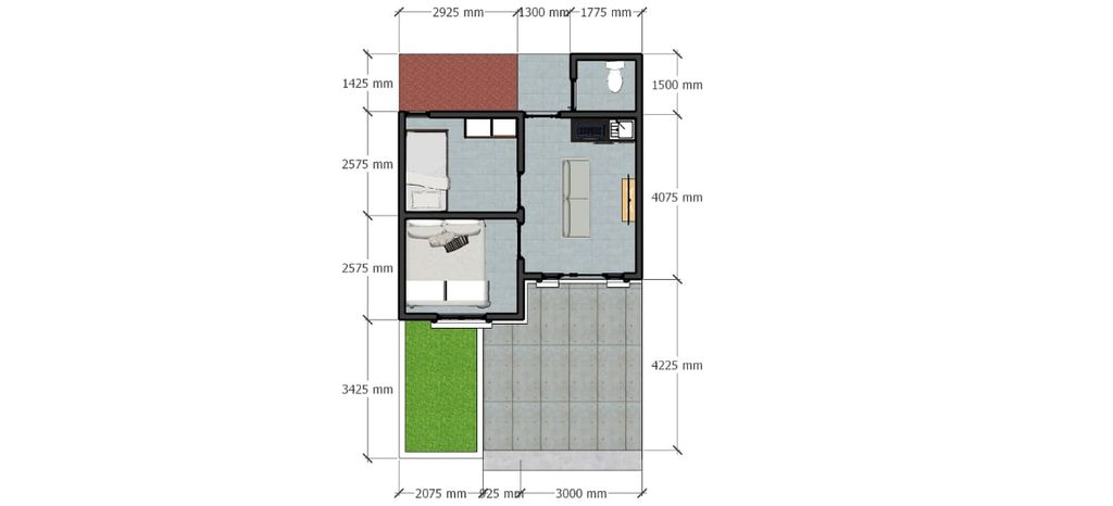 foto denah rumah tipe 30/60 perumahan Grand Park Cimalaka 2