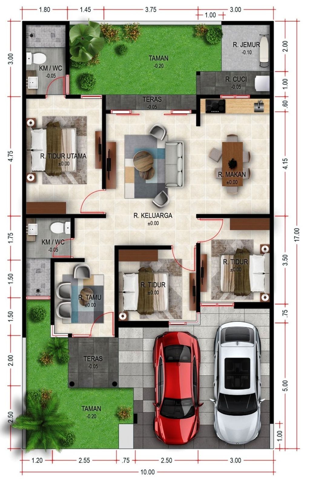 foto denah rumah tipe C perumahan Perumahan Graha Kencana