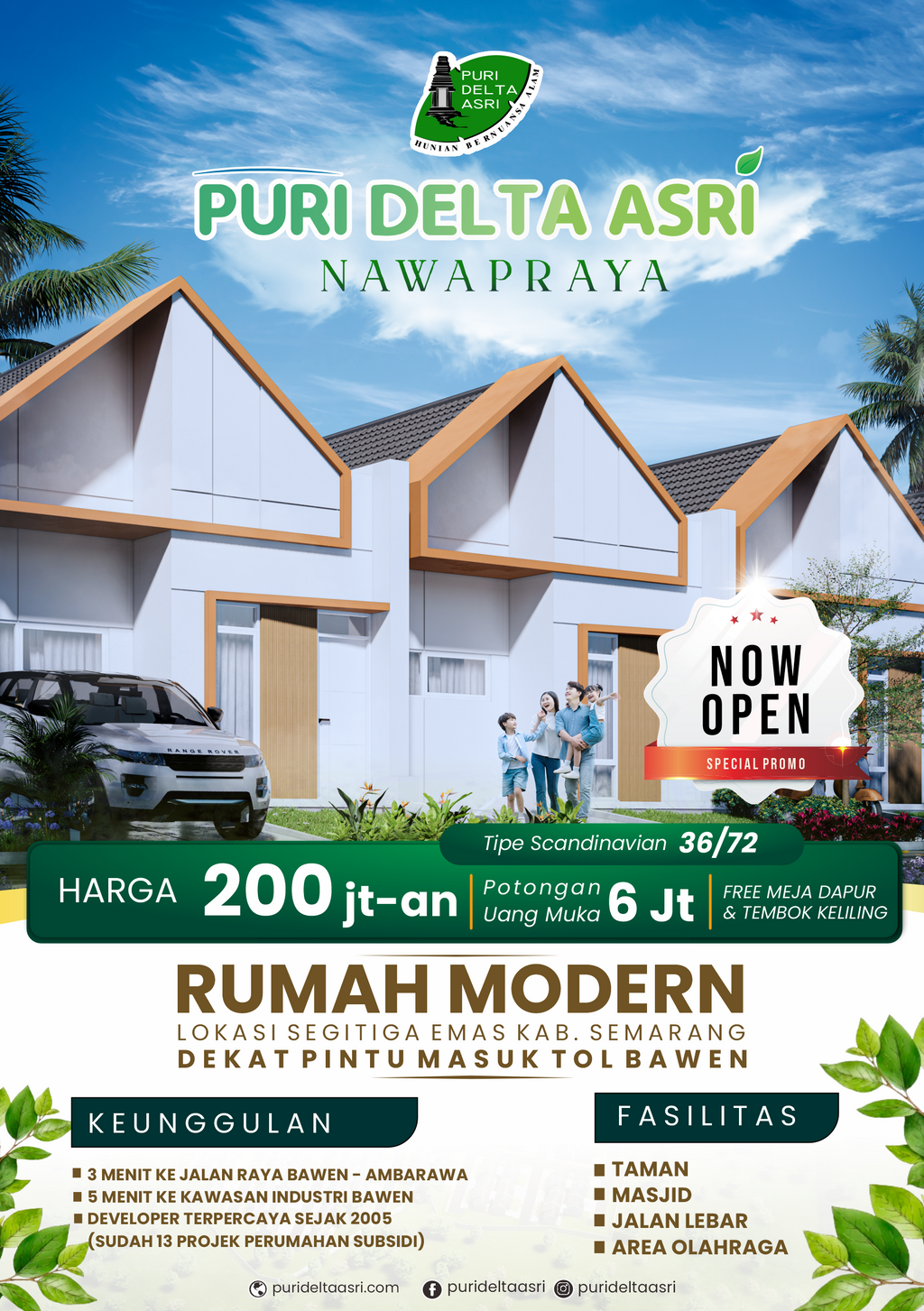 foto tampak rumah tipe 36/72 TANPA PPN perumahan PURI DELTA ASRI 11 NAWAPRAYA
