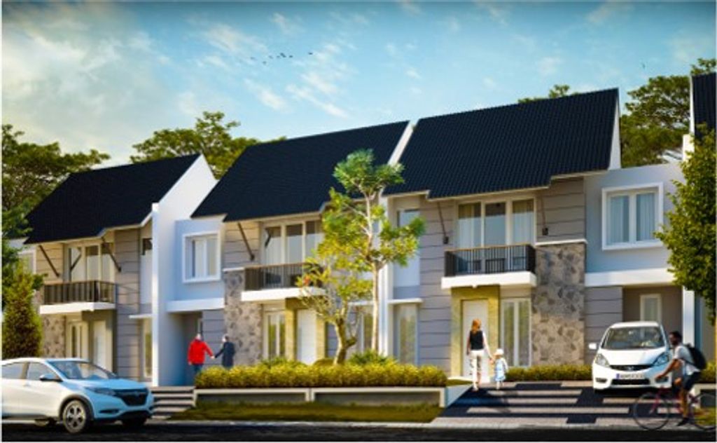 foto tampak rumah tipe AMITY C.27.15 perumahan GARDENS AT CANDI SAWANGAN (NEW)