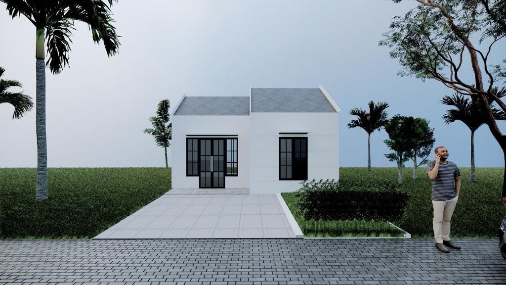 foto tampak rumah tipe American Classic perumahan Great Land Pasanggrahan