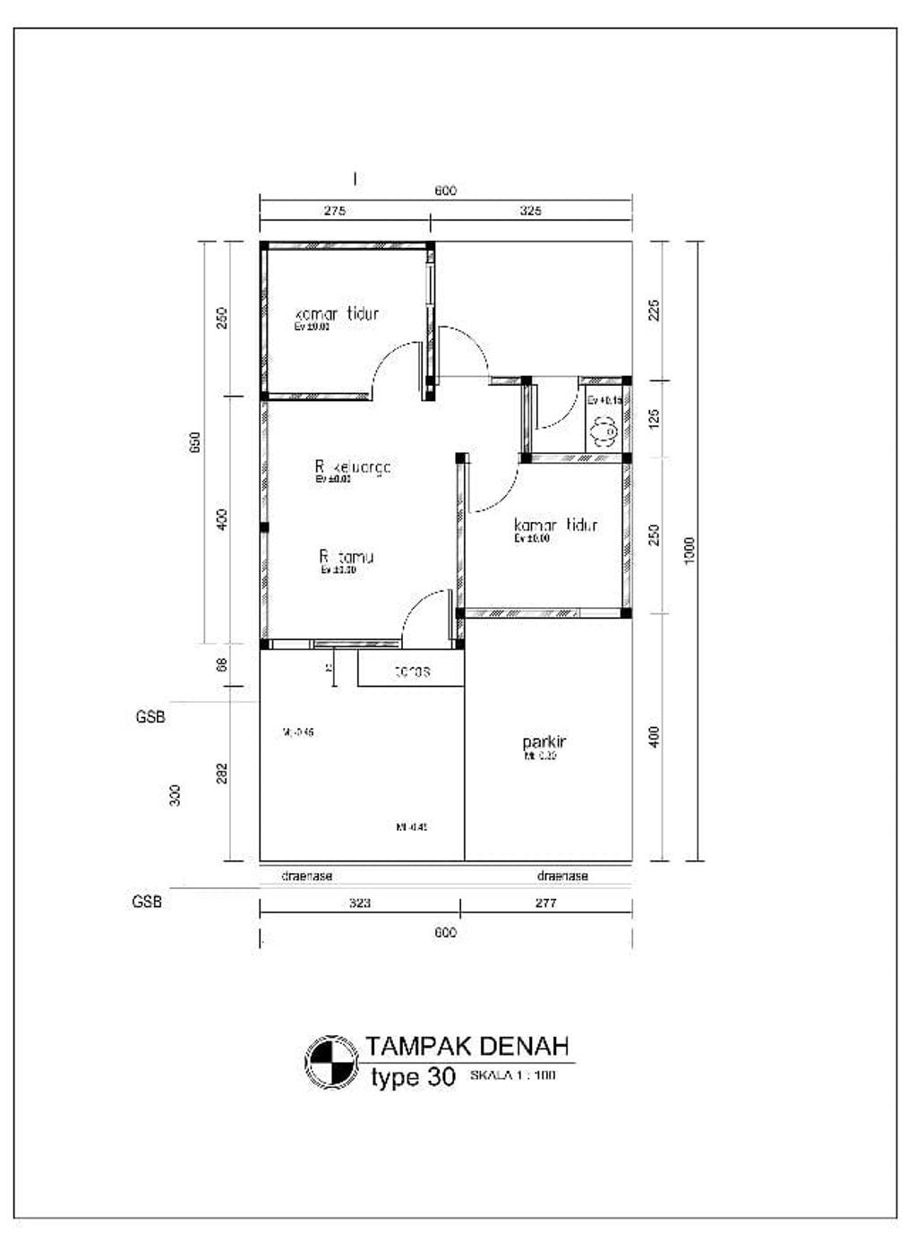 foto denah rumah tipe SUBSIDI 2026 perumahan GREEN GARDEN GENTENG