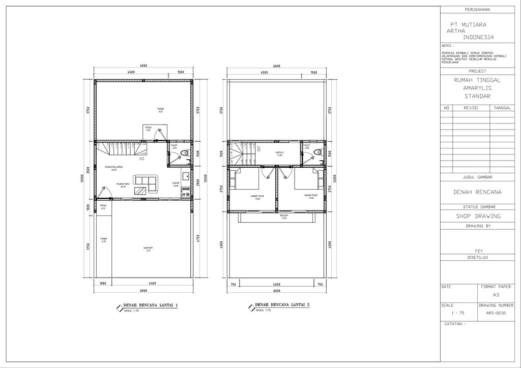 foto denah rumah tipe SHENZEN perumahan MUTIARA GARDEN