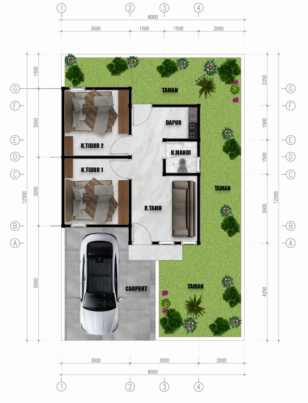 foto denah rumah tipe 36 perumahan Arga Permai Residence