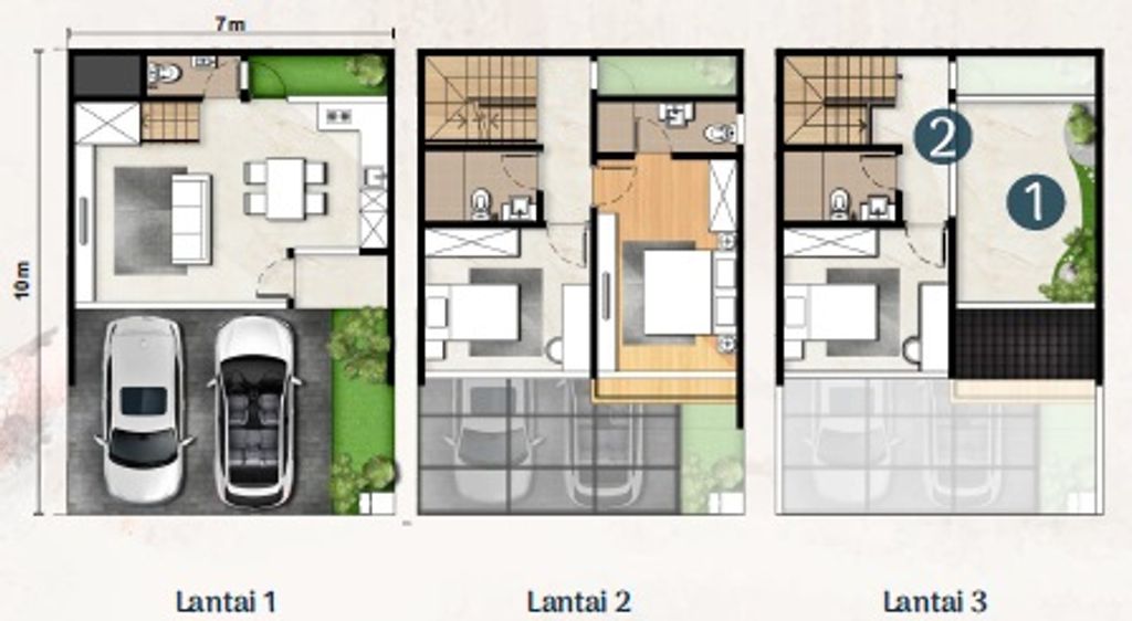foto denah rumah tipe KEIKO HOEK perumahan SHM - CLUSTER SAPPORO