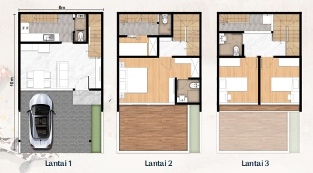 foto denah rumah tipe KENARI BADAN perumahan SHM - CLUSTER SAPPORO