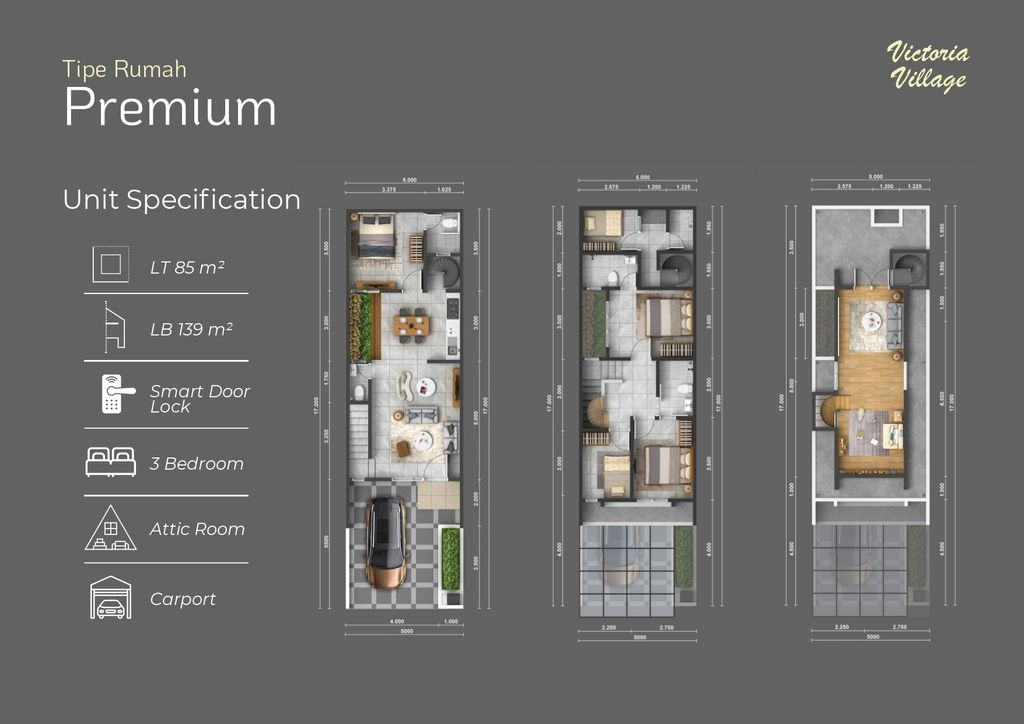 foto denah rumah tipe Premium perumahan Victoria Park Residence