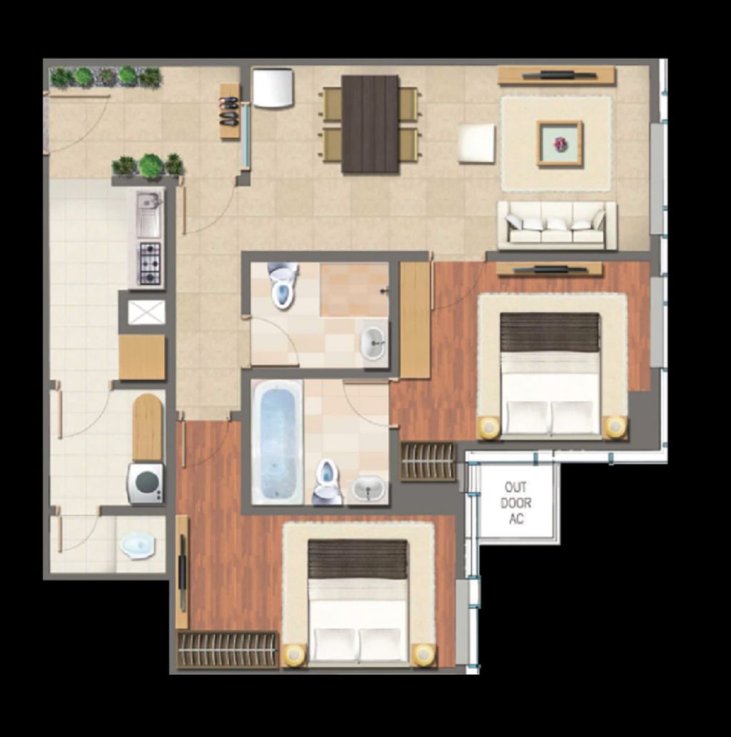 foto denah rumah tipe 1109 perumahan AKR Gallery West Office Tower & Residences