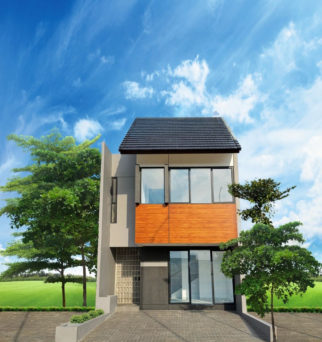 foto tampak rumah tipe 90/90 perumahan H City Sawangan Depok