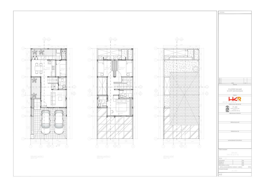 foto denah rumah tipe 90/90 perumahan H City Sawangan Depok